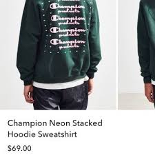 Champion Neon Stacked Hoodie Sweatshirt Online Sale Up To 67 Off
