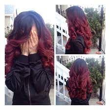 Black To Red Ombre Curly Hair Liked On Polyvore Featuring Accessories Hair Accessories And Red Hair Accessories Hair Styles Black Hair Ombre Red Ombre Hair