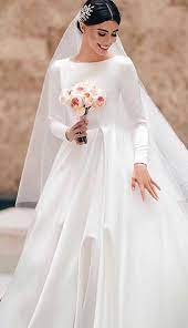Country White Wedding Dresses Dream Bridal Gowns Modest Long Sleeves Church We Online Wedding Dress Simple Wedding Dress With Sleeves High Neck Wedding Dress