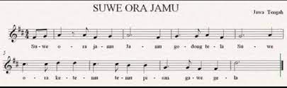 Tuliskan Notasi Angka Lagu Daerah Suwe Ora Jamu