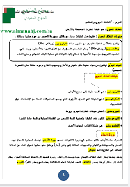 أفضل ملخص علوم الصف الأول المتوسط علوم الفصل الثاني المناهج السعودية