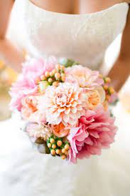 Pretty Pink Peach Dahlia Wedding Bouquet Littlewhitebook Com Lindsey Ocker Photography Dahlias Wedding Wedding Flower Decorations Dahlia Wedding Bouquets