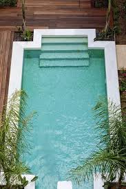 Upper View Of Rectangular Modern Simple Pool With Stylish Wood Floor Around Stylish Pool Idea Great Tro Swimming Pool Designs Swimming Pools Pool Designs
