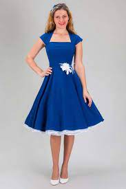 Rockabilly hochzeit inspirationsshoot voll rock n roll. Rockabilly Kleid Blau Weiss 52baf9