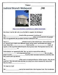Several statutes or acts set out the rules for a judicial review. Judicial Branch Webquest Worksheets Teachers Pay Teachers