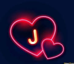 J Name Dp Pics For Whatapp N Facebook With Neon Light Heart Black Background In 2020 J Names Black Background Wallpaper My Name Wallpaper