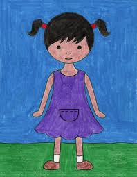 Here you can learn many drawings, cool drawings, paintings. How To Draw A Girl In A Dress Art Projects For Kids