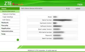 The zte zxhn f609 has a web interface for configuration. Password Zte F609 Indihome