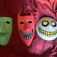 Lock, Shock, and Barrel Masks Inspired by the Nightmare Before Christmas