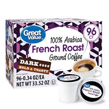 Donut shop classics coffees capture classic coffee flavor in single serving coffee pods sold at coffeeforless, the site for single cup coffee refills. Great Value 100 Arabica French Roast Dark Ground Coffee 0 34 Oz 96 Count Brickseek