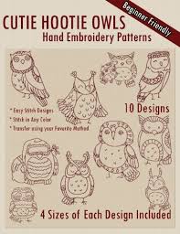 Owl sewing pattern stuffed animal tutorial pdf | etsy. Cutie Hootie Owls Hand Embroidery Patterns Embroidery Stitchx 9781530630677 Amazon Com Books