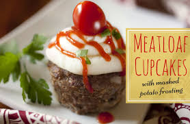 Meatloaf Cupcakes With Mashed Potato Frosting Recipe Recipe Recipes Meatloaf Cupcakes Frosting Recipes