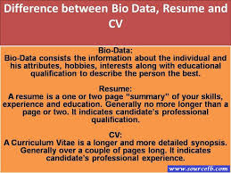 The difference between a resume and a cv is length and should not be used interchangeably. Different Between Biodata And Resume Comment Photos Meme Templates