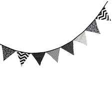 10 5 Feet Double Sided Black And White Cotton Fabric Triangle Pennant Flag Bunting Banner 12 Flags For Nursery Ki Fabric Bunting Tent Decorations Fabric Banner