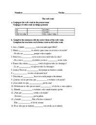 0%(1)0% found this document useful (1 vote). Realidades 1 5b Verbs Worksheets Teaching Resources Tpt