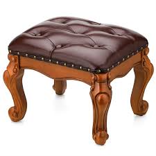 See more ideas about counter stools, leather counter stools, leather bar stools. Amazon Com Bileeda Small Foot Stool For Living Room Brown Leather Ottoman Stools For Foot Rest Solid Rubber Wood Simple Assembly Furniture Decor