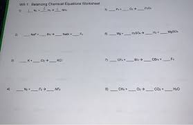 Solved Ws 1 Balancing Chemical Equations Worksheet 1 1n Chegg Com