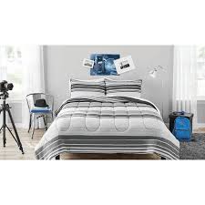 Black And Gray Comforter Mainstays Full Or Queen Jersey Comforter Set 3 Piece Black Comforter Sets Jersey Comforter Bedroom Makeover