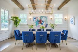 While this color is often known for being a very bright, crisp white, it looks a little warmer in this room as the i know, typically, modern farmhouse spaces are comprised of more masculine or industrial. Bright Gold White Modern Farmhouse On East 8 1 2 Farmhouse Dining Room Houston By L B Limited Company Houzz
