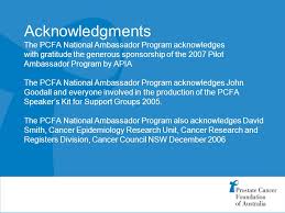 Cancer council nsw reviewed 56 websites of junior sports development programs in 2015 and identified 246 sponsors of which eleven were food and beverage, alcohol or gambling companies. Prostate Cancer Foundation Of Australia Ambassador Presentation Prostate Health Ppt Download