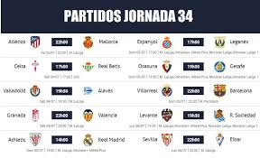 Hay equipos no iniciarán el campeonato hasta la segunda o tercera jornada debido a haber jugado la champions o la europa league en agosto. Partidos Jornada 34 Liga Espanola 2020 Horarios Posiciones