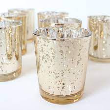 The soft glow of a candle just makes their beauty really stand out. Set Of 72 Champagne Light Gold Mercury Glass Candle Votive Mercury Glass Tealight Votive Holder Mercury Glass Candles Gold Mercury Glass Wedding Candles Table