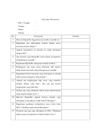 Contoh wawancara tentang kebersihan rumah. Instrumen Wawancara Af Idatul Hikmah Academia Edu