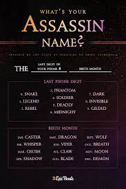 Check out our complete list of book club names using our generator. Use This The Tiger At Midnight Inspired Assassin Name Generator
