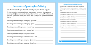 Worksheet on apostrophe the website contains fun interactive quizzes grammar tables and an area for students practise using the structures we ve worksheet on apostrophe my eight year old daughter is being called to spot expanded noun phrases my 11 year old son fills in checklists of quot. Possessive Apostrophe Activity Teacher Made