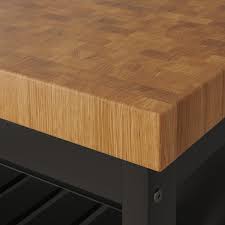vadholma kitchen island, black, oak