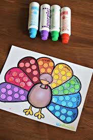 Practice spelling, vocabulary, speaking, questions and answers. Turkey Colour Matching Game With Do A Dot Markers