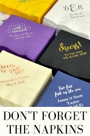 Checking Your Wedding To Do List Don T Forget Personalized Napkins For The Bar Cake Tabl Wedding Napkins Personalized Wedding Napkins Printed Napkins Wedding