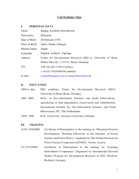 It is normally only for nationals. Curriculum Vitae