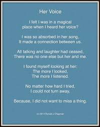 Her Voice Poem Written By Poet Ron The Voice Poems She Song