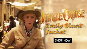 The popular jungle cruise attraction at various lands and worlds of disney is a water ride, an animatronics showcase, a kitschy nostalgia trip, and a knowingly now the ride has in turn inspired a 2021 adventure film wherein dwayne johnson escorts emily blunt down the amazon on a creaky boat. Famous Jacket Jungle Cruise Emily Blunt Jacket Pradux