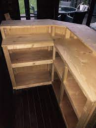 Diy Pine Bar With 2 Tier Top And Shelves Building A Home Bar Diy Home Bar Home Bar Plans