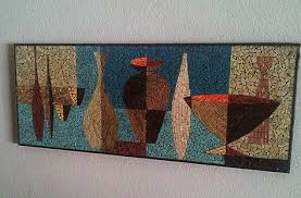 1154 x 1500 jpeg 156 кб. Mid Century Modern Abstract Tile Mosaic Artwork Art Collectibles Mosaic