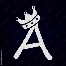 Caligrafía de la letra A con corona en la parte superior vector de Stock |  Adobe Stock