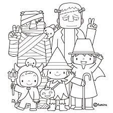 Printable coloring page, holiday halloween, trick or treating. Free Printables Kids Trick Or Treat Halloween Coloring Pages Entertainmentmesh