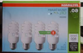 3 Sylvania Cfl Natural Daylight Bulbs 60w 4 Pack 800 Lumens