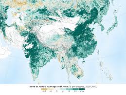 human activity in china and india dominates the greening of