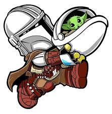The Mandalorian Baby Yoda Star Wars Wallpaper Star Wars Art Mandalorian