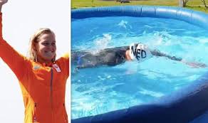 Van rouwendaal came in second after seven laps through the bay in tokyo. Olympic Champion Sharon Van Rouwendaal Maintains Training In A Paddling Pool Other Sport Express Co Uk
