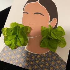 Boucles D'oreilles Fleurs , Fleur Verte Fleurs Japonaises，vraie Fleur, Green  Flowerhortensia，real Flower，flower Earrings