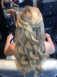 My Half Up Half Down Curled Prom Hair With Jewels Prom Hair Inspiration Easy And Comfortable Curled Prom Hair Hair Styles Prom Hair Down