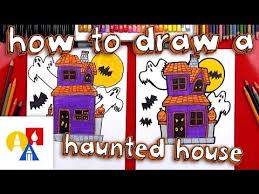Add roof details and chimney. How To Draw A Haunted House Art For Kids Hub Halloween Art Lessons Art For Kids Hub House Drawing For Kids