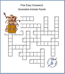 Disney crossword puzzles printable for adults : A Free Easy Crossword With Scrambled Animals