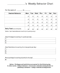 Daily Behavior Chart Template Urldata Info