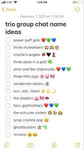 Trio Groupchat Names In 2021 Name For Instagram One Word Instagram Captions Aesthetic Names For Instagram