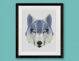 Geometric wolf cross stitch pattern. Geometric Wild Wolf Cross Stitch Pattern Mountain Forest Woodland Animals Wall Home Modern Decor Bogo Cross Stitch Cross Stitch Patterns Modern Cross Stitch
